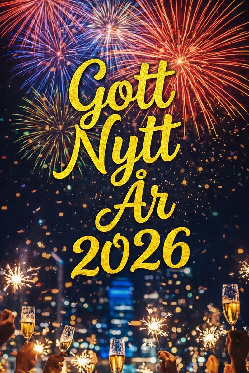 Ett nyårskort för att fira in det nya året.